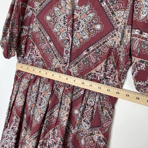 Knox Rose Boho Midi Dress Size XS Red Bohemian Peasant - Picture 11 of 12
